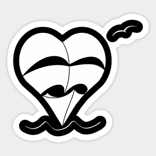 Lonely Heart-Sailboat (white sails) Sticker